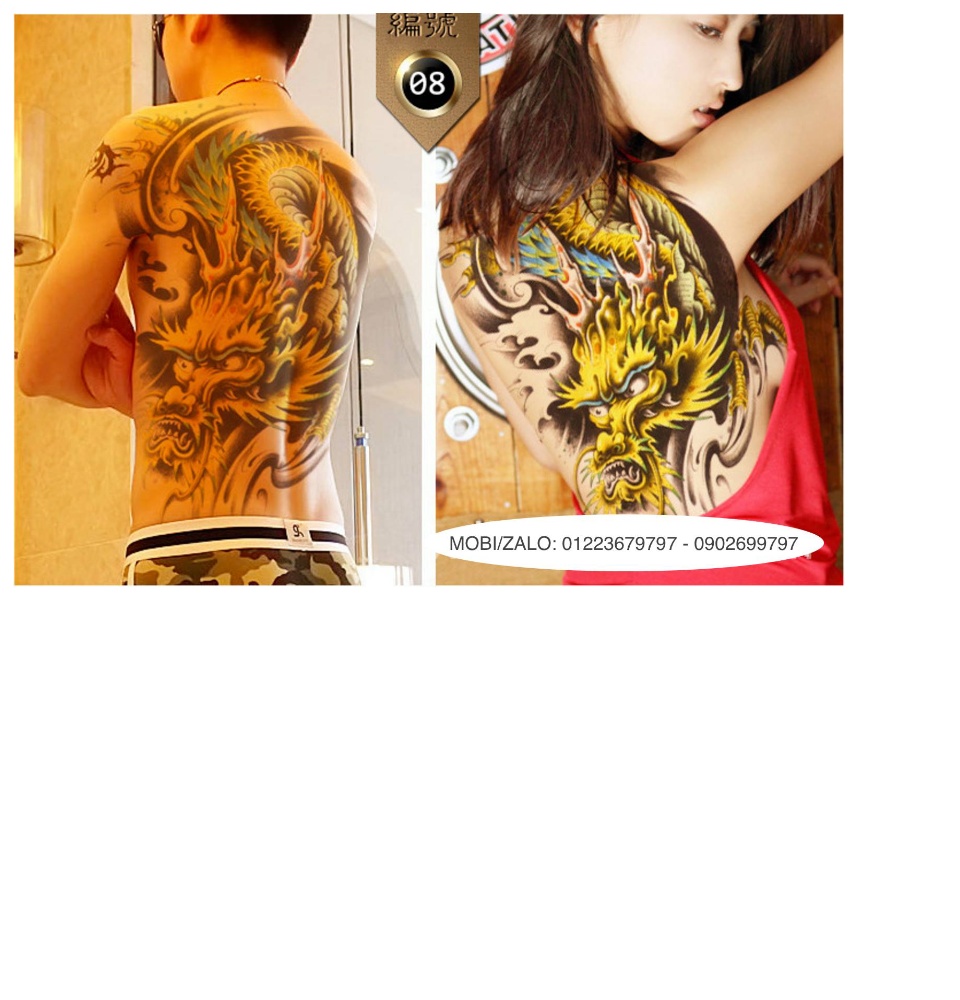 HCM]Hình xăm dán tattoo kín lưng cao cấp 34x48cm Tề Thiên Mặt Quỉ |  Lazada.vn