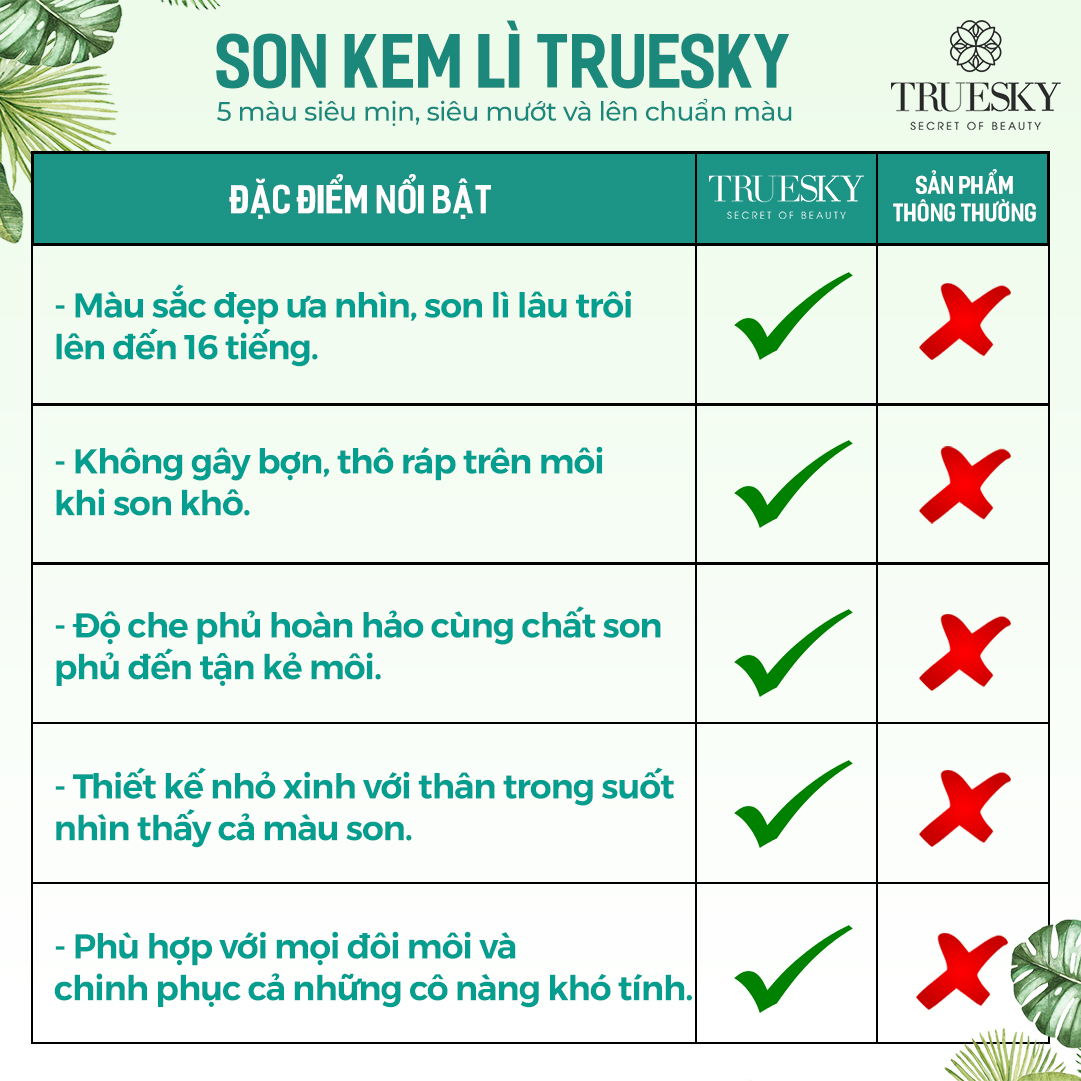 Son kem lì chính hãng Truesky Liptint 4 màu 2.5ml