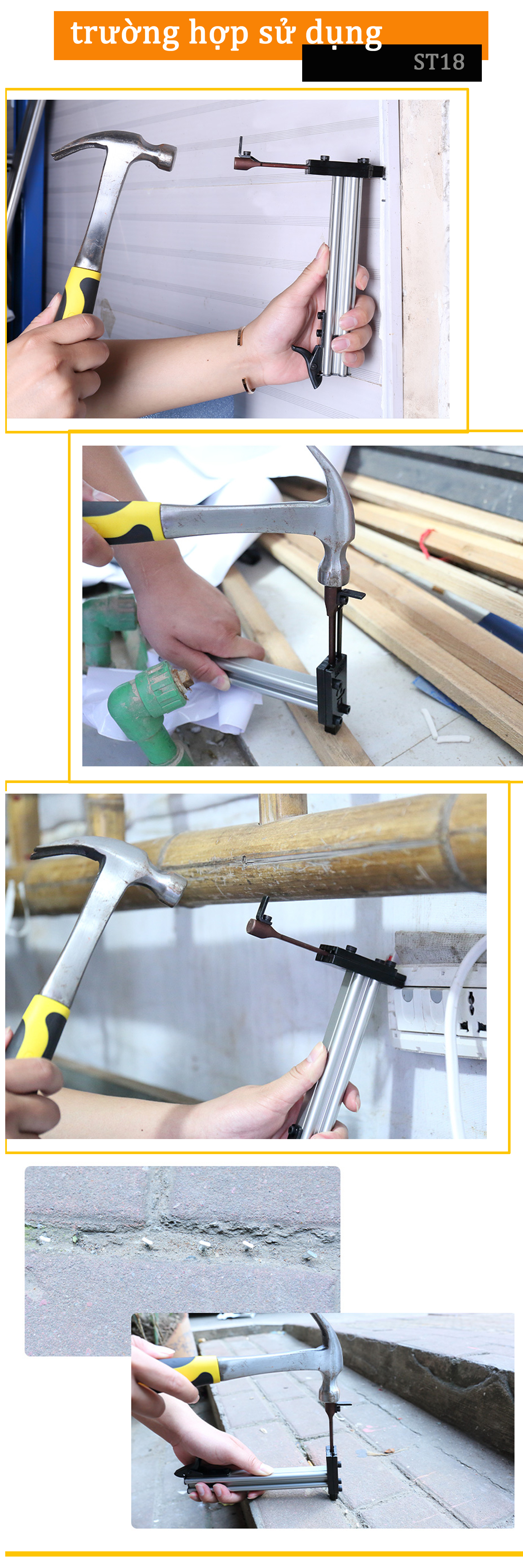 Dụng cụ hỗ trợ đóng đinh bê tông, thi công cơ điện, đóng đinh tường ST18/ST18B/ST38