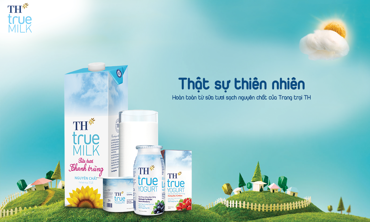 Lốc 4 hộp sữa TH TRUE MILK ít đường 110ml