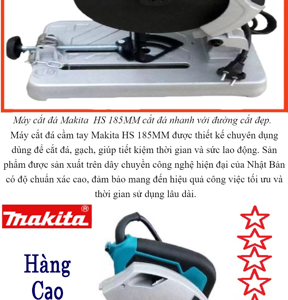 Máy cắt sắt mini MAKITA 185mm - máy cắt sắt 1 tấc 8 - thiết kế thon gọn dễ dàng sử dụng Chuyên cắt sắt, cắt gỗ, cắt nhôm …..