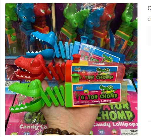Kẹo Mút Đồ Chơi Cá Sấu Gator Chomp 17gr
