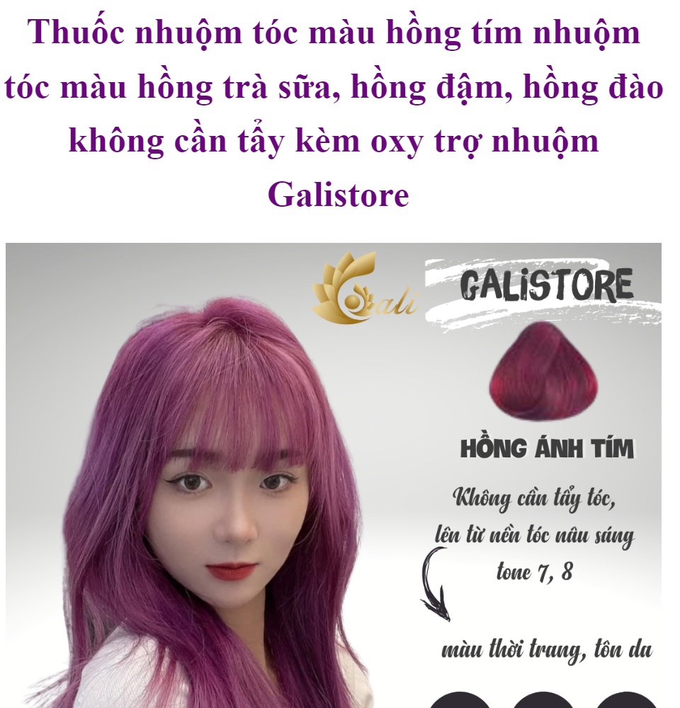 Bạn muốn thử nhuộm tóc một màu mới lạ để thay đổi diện mạo? Hãy xem bức ảnh về kiểu nhuộm tóc màu hồng tím này! Đây chắc chắn là một lựa chọn dành cho những cô nàng thích sự độc đáo và cá tính.