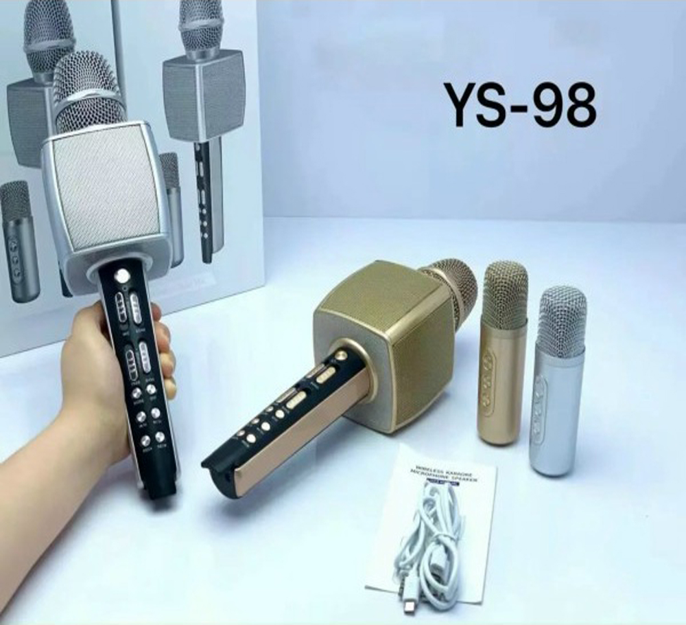 Voucher 7% Micro Karaoke Ys 98 Micro Karaoke Bluetooth YS98 Song ca kèm loa không dây giả giọng nói Tích hợp loa Bass không dây Pin cực trâu - Bảo hành 1 năm