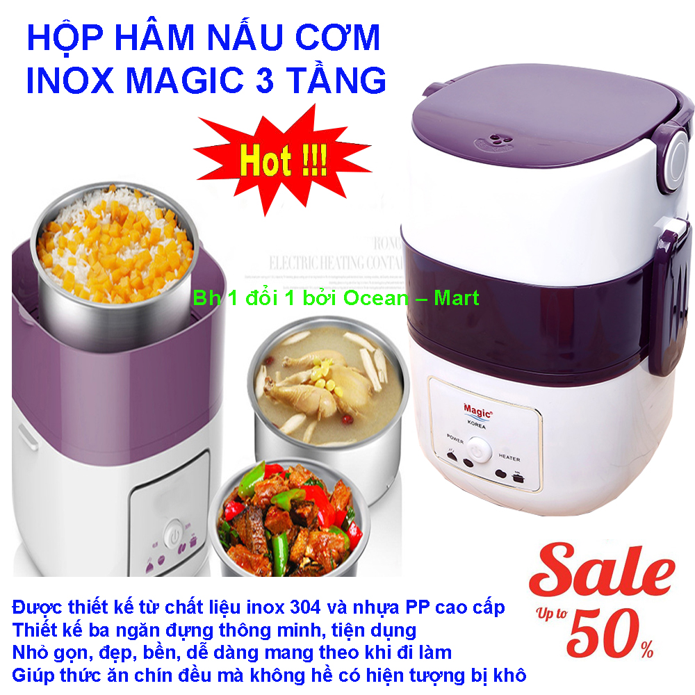 Mua Cà Mèn Giữ Nhiệt Ở Đâu, Hộp Nấu Và Hâm Nóng Thức Ăn 3 Tầng Đa Năng , Hàng Nhập Khẩu Hàn Quốc Mẫu Mới 2019, BẢO HÀNH ĐỔI MỚI NẾU CÓ LỖI BỞI CTM