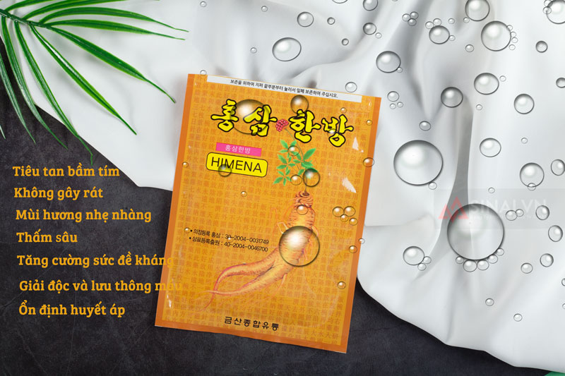 Miếng Dán Himena Korea Hồng Sâm Trị Nhức Mỏi (20 miếng)