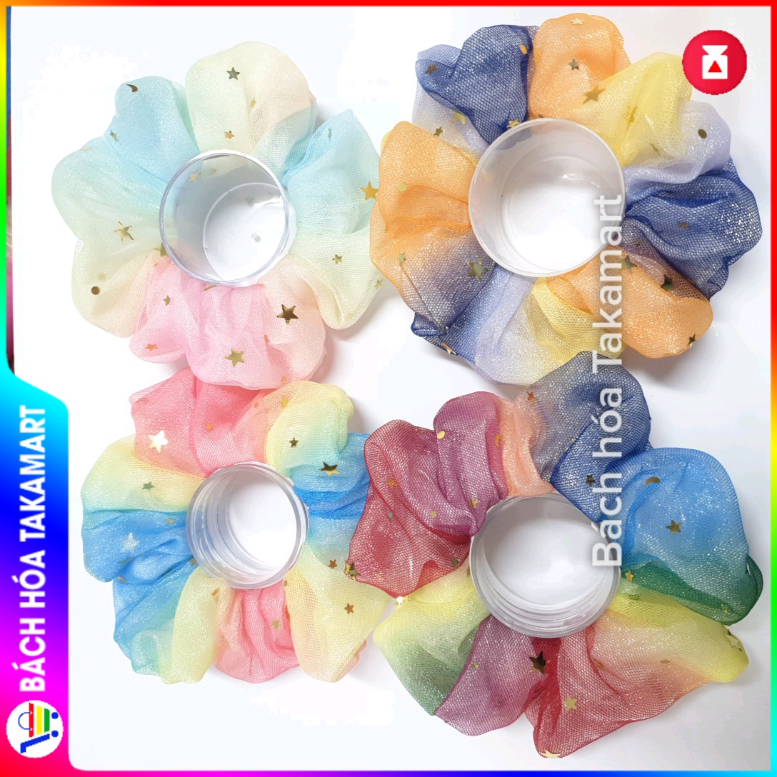 Cột tóc Scrunchies 2 lớp Hoa Cúc Họa Mi, Galaxy Sao Cầu vồng 7 màu hai lớp, dây buộc tóc, cột tóc SCRUNCHIES Vải Voan siêu đẹp bền , cột tóc hai lớp Galaxy, dây buộc tóc giá rẻ, đồ cột tóc giá rẻ- Bách hóa Takamart