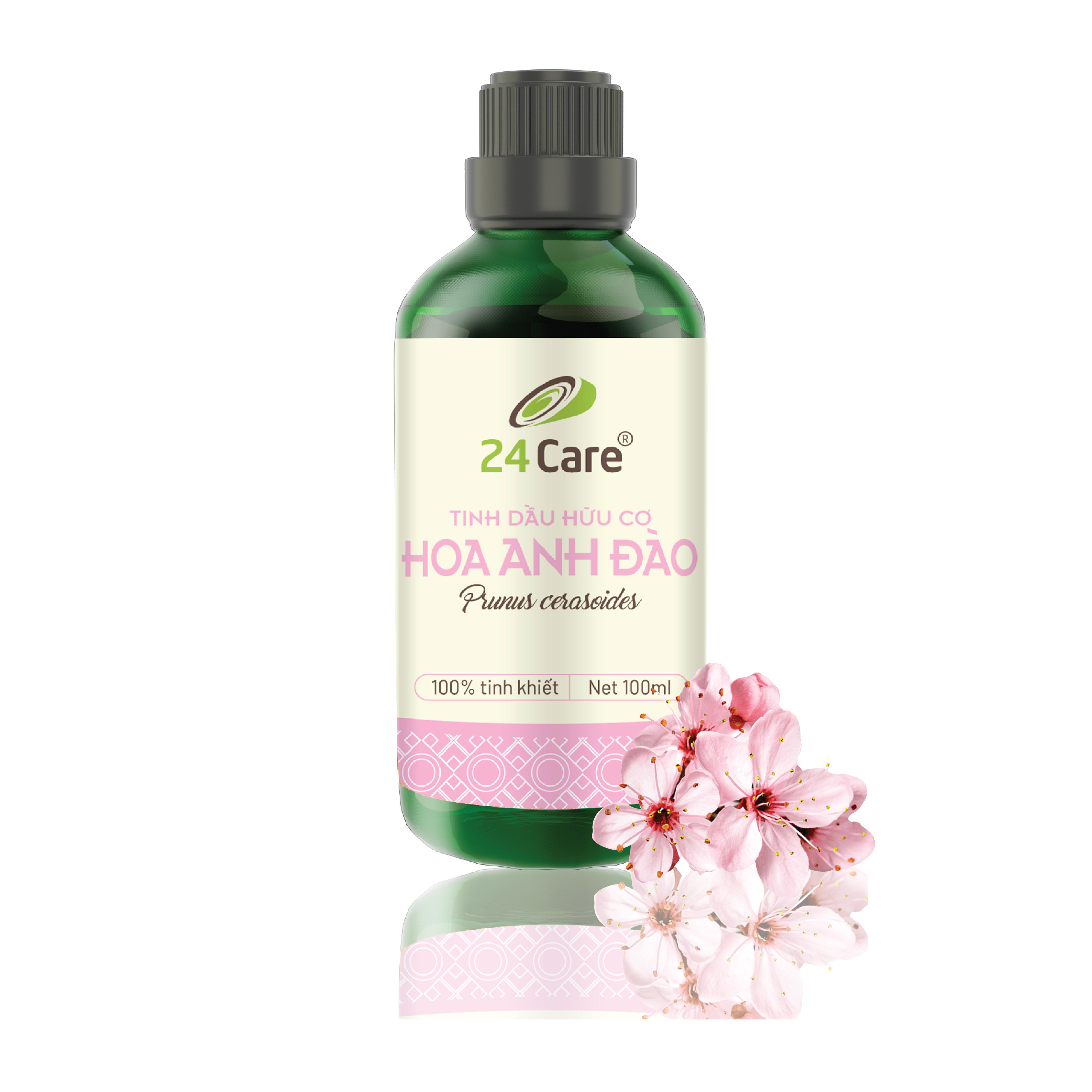 Tinh dầu thiên nhiên Hoa Anh Đào 24Care 10ml/100ml - xông phòng, chăm sóc tóc và da