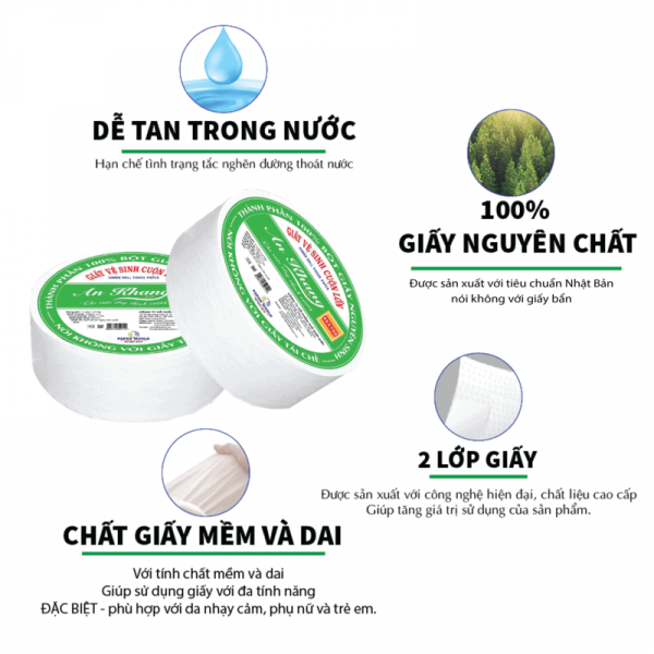 Combo 10 giấy vệ sinh cuộn lớn cao cấp 2 lớp 900g AN KHANG SOFT | THẾ GIỚI GIẤY | 100% bột giấy nguyên sinh | AKS900 | giấy vệ sinh công nghiệp | giấy vệ sinh tan trong nước | giấy vệ sinh 2 lớp