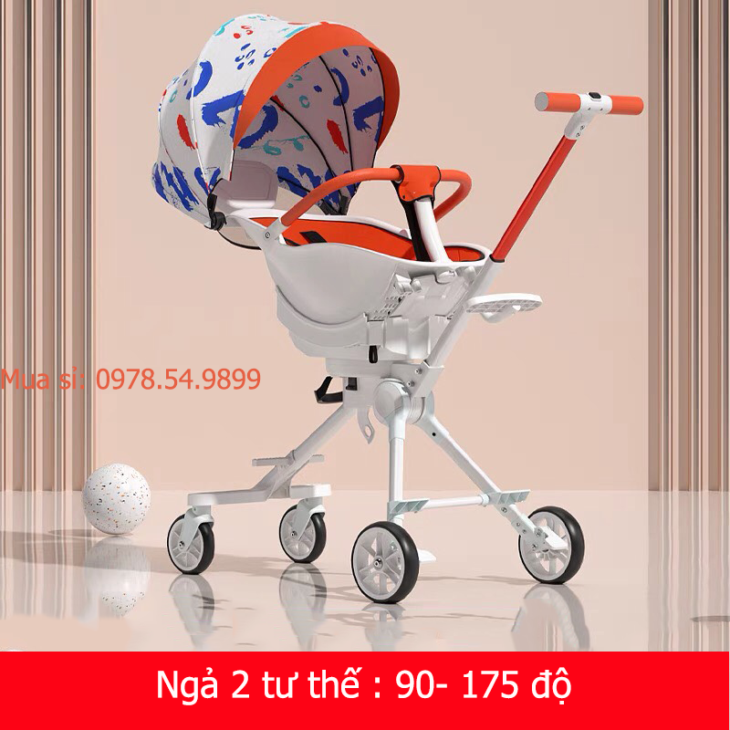 Xe đẩy cho bé gấp gọn cao cấp X8, xe đẩy em bé di du lịch 2 chiều 2 tư thế
