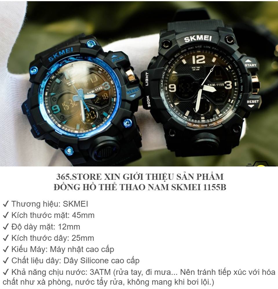 Đồng hồ nam Skmei 1155B điện tử thể thao đa chức năng siêu bền chống nước-365.store 1