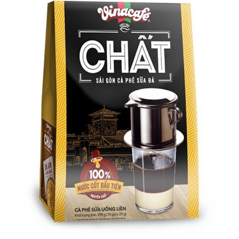 Hộp 10 Gói Cà Phê Chất Sài Gòn Cà Phê Sữa Đá 29g/Gói