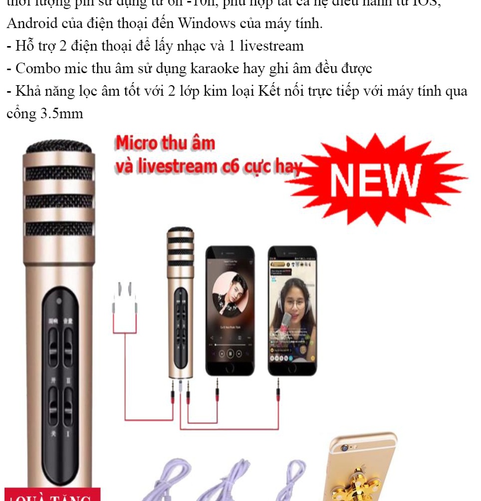 MIC HÁT KARAOKE - LIVESTREAM THU ÂM C7 Pro Chất lượng âm thanh karaoke đỉnh