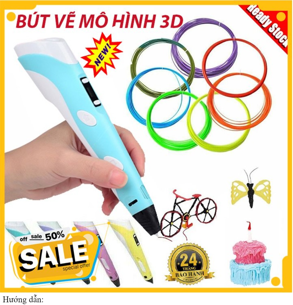 Bút Vẽ 3D Tạo Mô Hình 3 Chiều Độc Đáo, Bút In Hình 3D Nhiều Màu Sắc Cho Bé  Thỏa Sức Sáng Tạo | Lazada.Vn