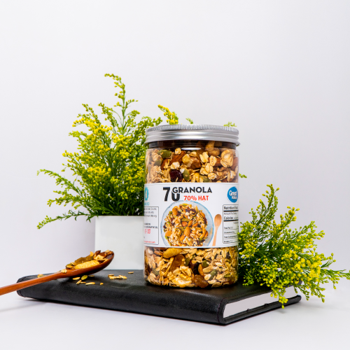 Granola Ăn Kiêng Giảm Cân Không Đường Siêu Hạt 70% Hạt 30% Yến Mạch Nướng Mật Ong