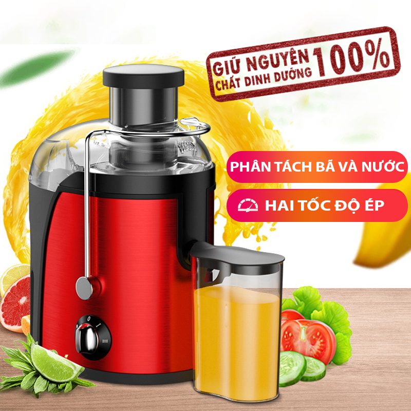 Máy Ép Chậm Hoa Quả- Máy Ép Trái Cây Tốc Độ Chậm HAKITA [ BH-12 Tháng]  Máy Ép Hoa Quả, Rau Củ ép nhanh, sạch bã - Công suất 400W thép không gỉ - Gia dụng giá rẻ