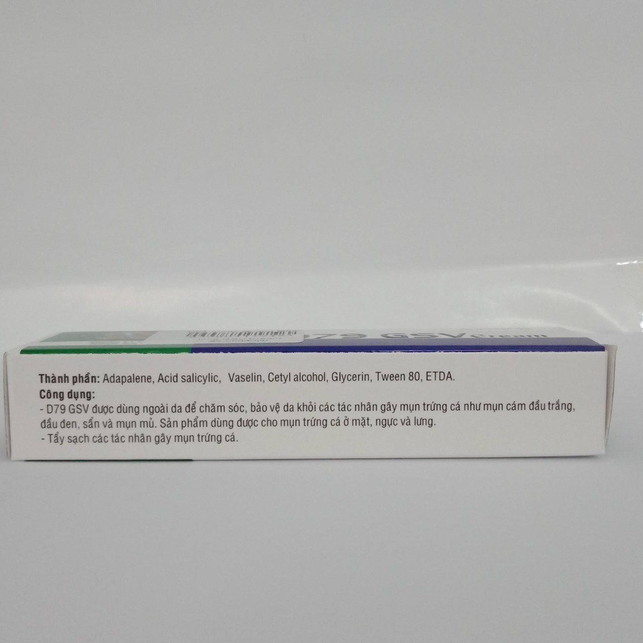 Kem bôi mụn trứng cá, mụn mủ, mụn cám- D79 GSV cream ( Adapalen 0.1%)