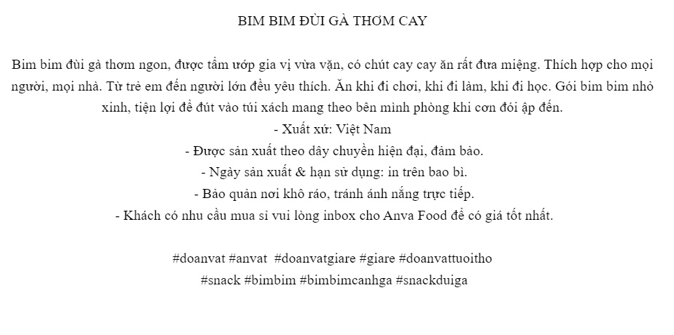 Combo 5 gói Snack đùi gà thơm cay.