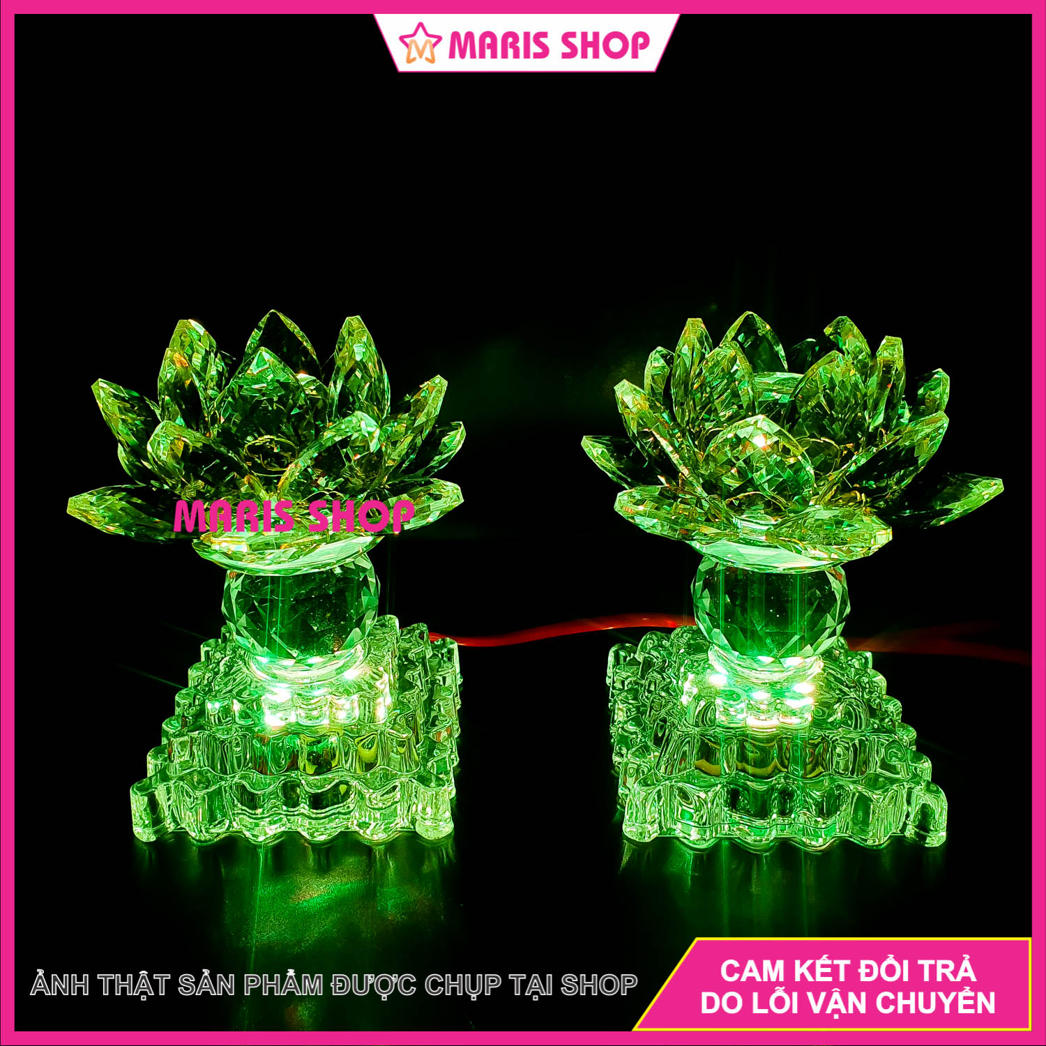 Đèn Hoa Sen Pha Lê Để Bàn Thờ Phật LED Đổi Màu, Đèn Thờ Gia Tiên Pha Lê Cao Cấp, Đèn Thờ Cúng Đẹp