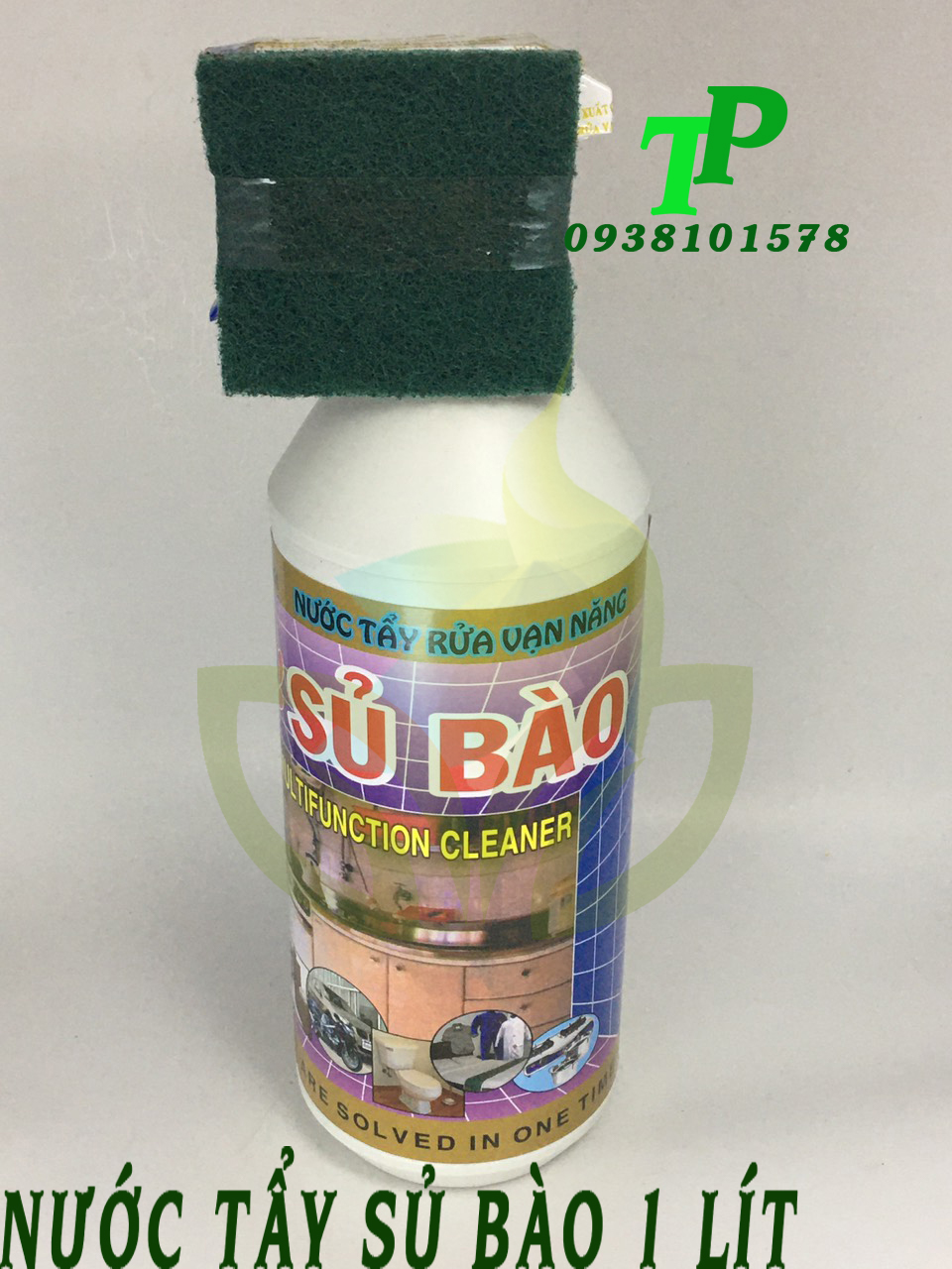 Nước tẩy rửa vạn năng Sủ bào chai 1 lít có tặng kèm miếng chùi