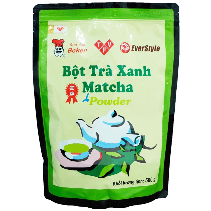 Bột Matcha Đài Loan Red Cap - Gói 500g dùng pha trà, nước giải khát