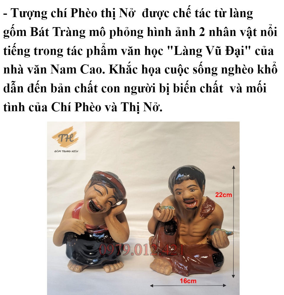 Tượng Gốm Bát Tràng Chí Phèo - Thị Nở | Lazada.Vn