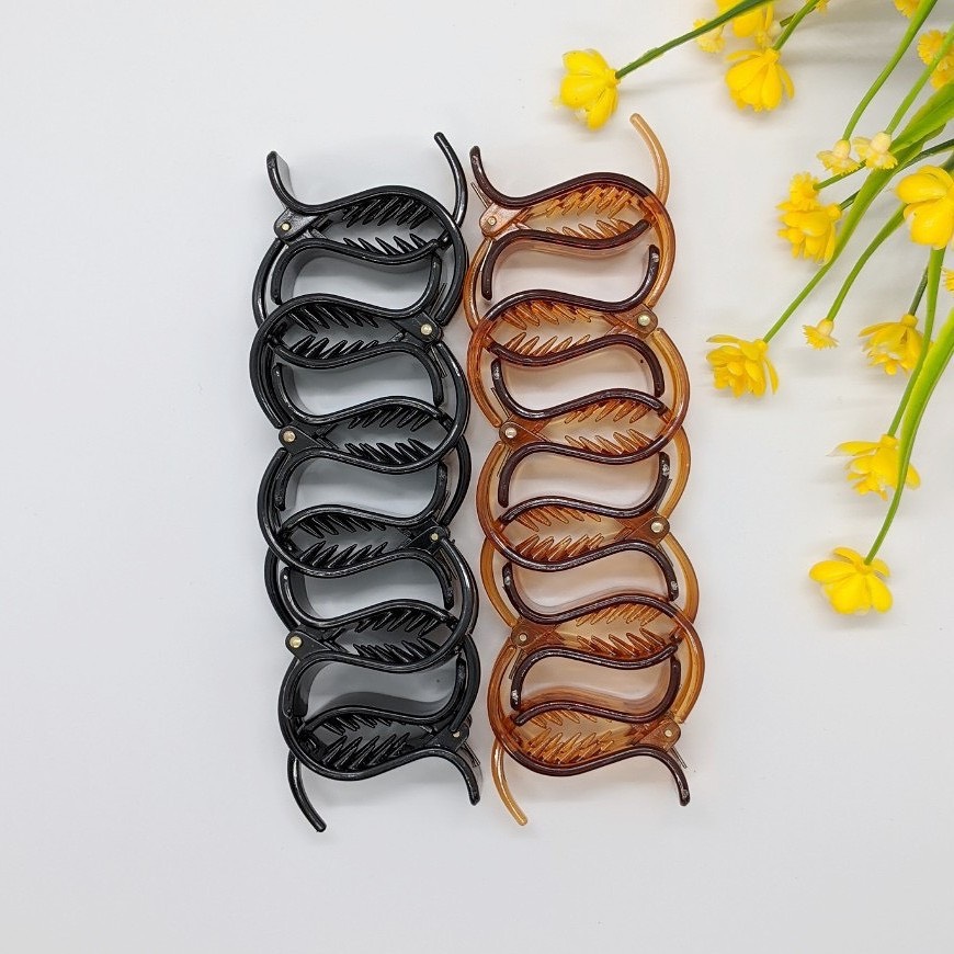 Kẹp Tóc Càng Cua 5 Răng Chống Gãy - Kẹp càng cua 5 răng Loại 1 Kiểu đầu vuông Chất liệu nhựa nhám. Giúp cặp tóc, Búi tóc gọn gàng, dễ thương, thời trangMàu Ngẫu Nhiên - Kẹp tóc càng cua 5 răng dễ thương trong suốt