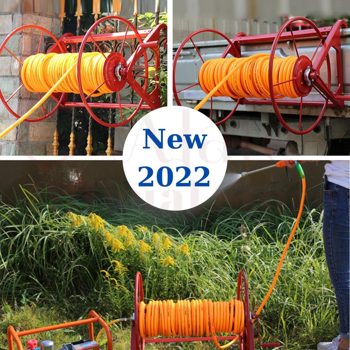 Khung rulo cuộn dây rửa xe cao áp, dây điện, cáp, internet, dây thùng, cáp quang từ 50 đến 500m có chống xoắn, móc treo thùng xe, cấu tạo bằng kim loại bảo hành 6 tháng Alate store