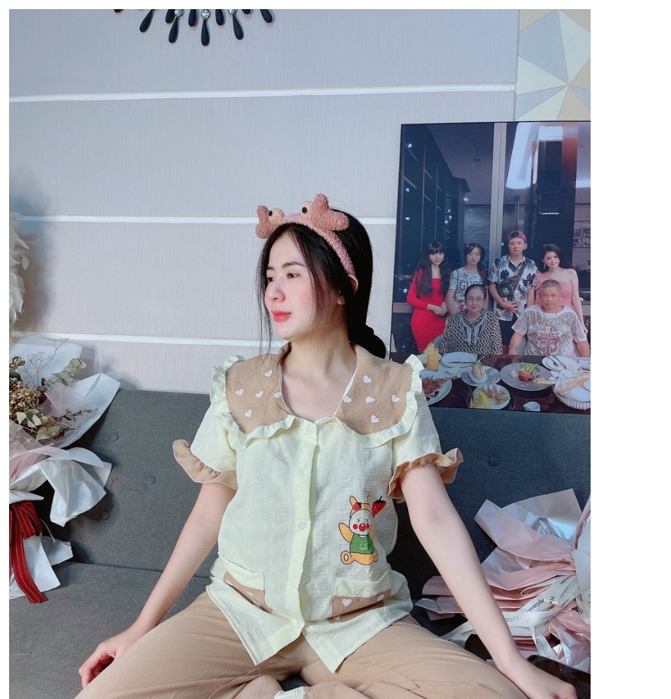 Đồ bộ pijama lụa latin cao cấp hàng thiết kế cao cấp cam kết y hình xưởng tự chụp bán lẻ giá sỉ - Đồ bộ mặc nhà size 45 đến 63 ký