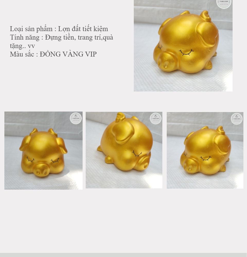 Lợn đất tiết kiệm TABILINE cánh tiên thiền thần 2 vàng đồng chất liệu thạch cao không ẩm mốc tiền an toàn sử dụng LD20 3