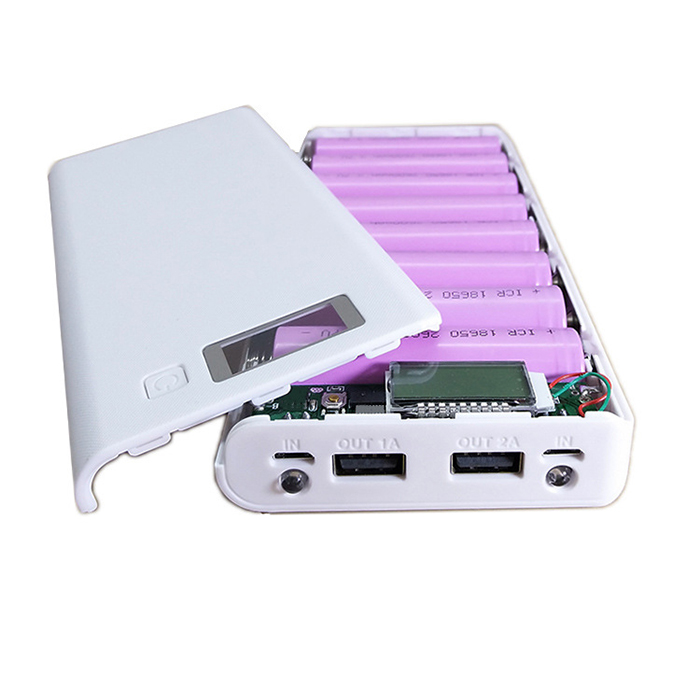 Bộ sạc Khung 8 cell dự phòng dùng pin 18650 có màn hình LCD , mạch sạc dự phòng, mạch sạc pin 18650, box sạc 8 cell, pin dự phòng Home smart