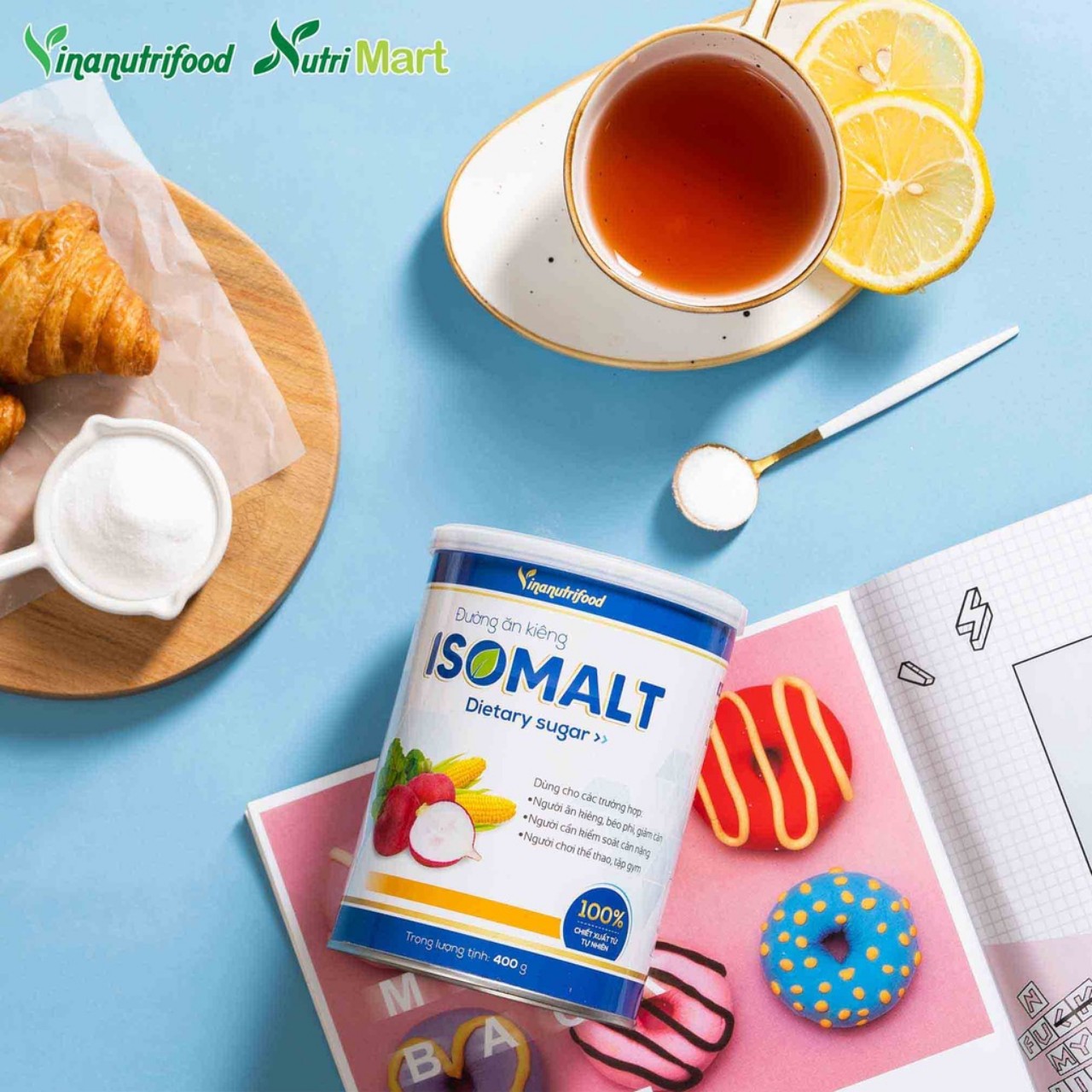 Combo 2 hộp Đường ăn kiêng Isomalt Vnanutrifood 400g tốt cho sức khỏedành cho người béo phì, ăn kiêng, tập gym tốt cho sức khỏe