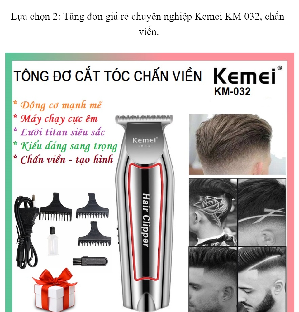 HOT HOT} Tông đơ, Tông đơ cắt tóc chuyên nghiệp màn hình LCD Kemei ...