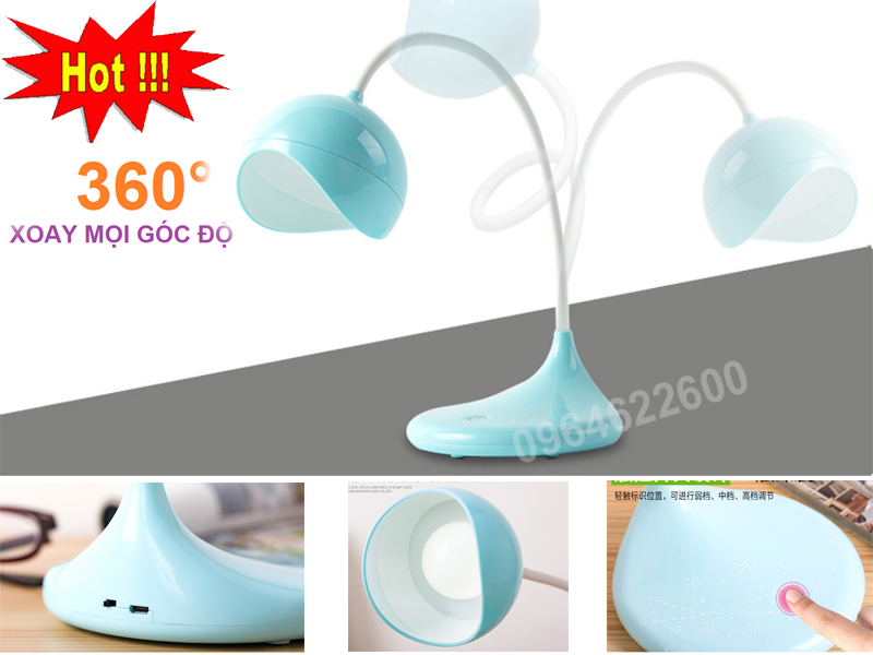Đèn Led Chống Cận Thị, Đèn chống cận theo tiêu chuẩn y tế, điều chỉnh sáng theo 3 cấp độ, có thể uốn cong, có Lưu Điện chạy được 6h. Tặng kèm 1 móc điện thoại. Bảo hành 6 tháng - Giá cực sốc!