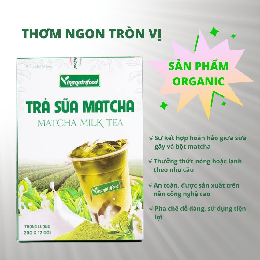 Trà Sữa Matcha Vinanutrifood YT17- Set Trà Sữa Matcha Gói Pha Sẵn Tiện Lợi Thơm Ngon Đậm Vị