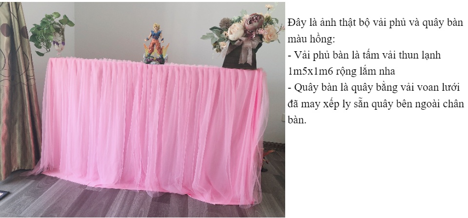 Quây bàn vải voan khăn phủ bàn Khăn bàn vải voan trang trí sinh nhật khăn  trãi bàn  Lazadavn