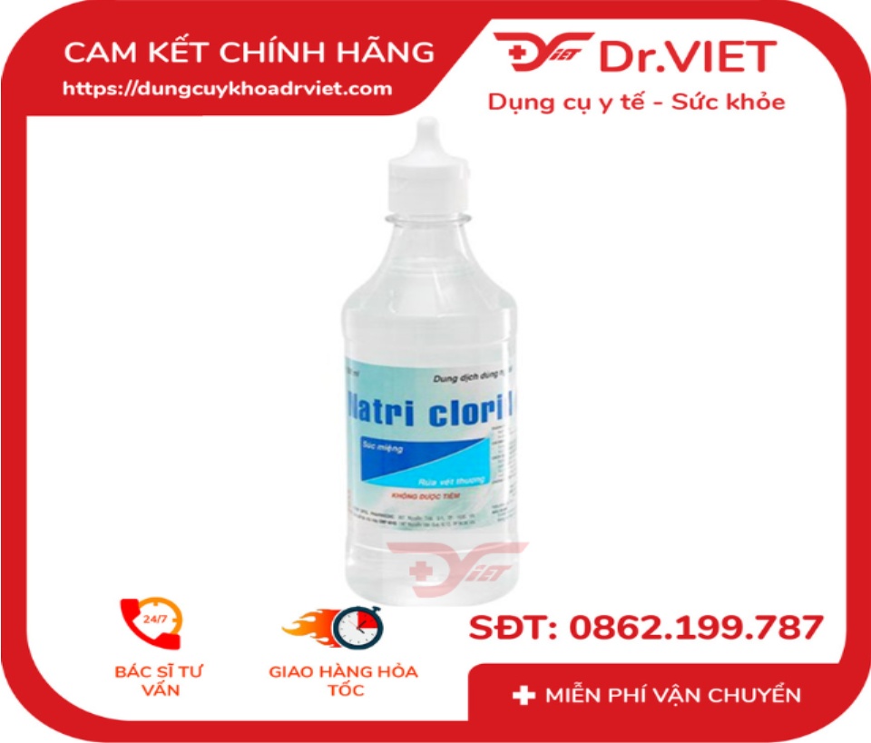 Dung Dịch Natri Clorid 0.9% Pharmedic Súc Miệng, Rửa Vết Thương Chai 500Ml [Chính hãng] - Vệ sinh răng, miệng, họng mỗi ngày, dung dịch được dùng ngoài rửa vết thương
