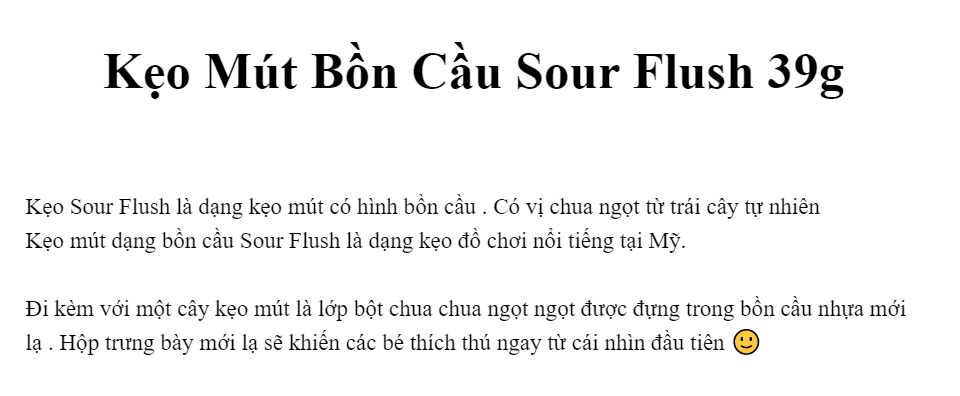 Kẹo Mút Bồn Cầu Sour Flush 39g