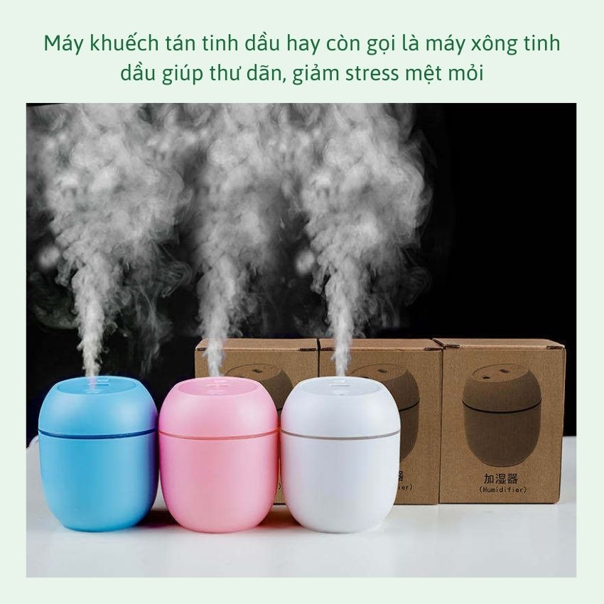 Máy Phun Sương Tinh Dầu Mini Humidifier 220Ml Máy Khuếch Tán Tinh Dầu Phun Sương Tạo Ẩm Cho Phòng Ngủ & Trên Ôtô Đèn Xông Tinh Dầu Có Hai Chế Độ Phun & Led 7 Màu Thay Đèn Ngủ & Giúp Xua Duổi Côn Trùng mocstore, loại tốt giá rẻ