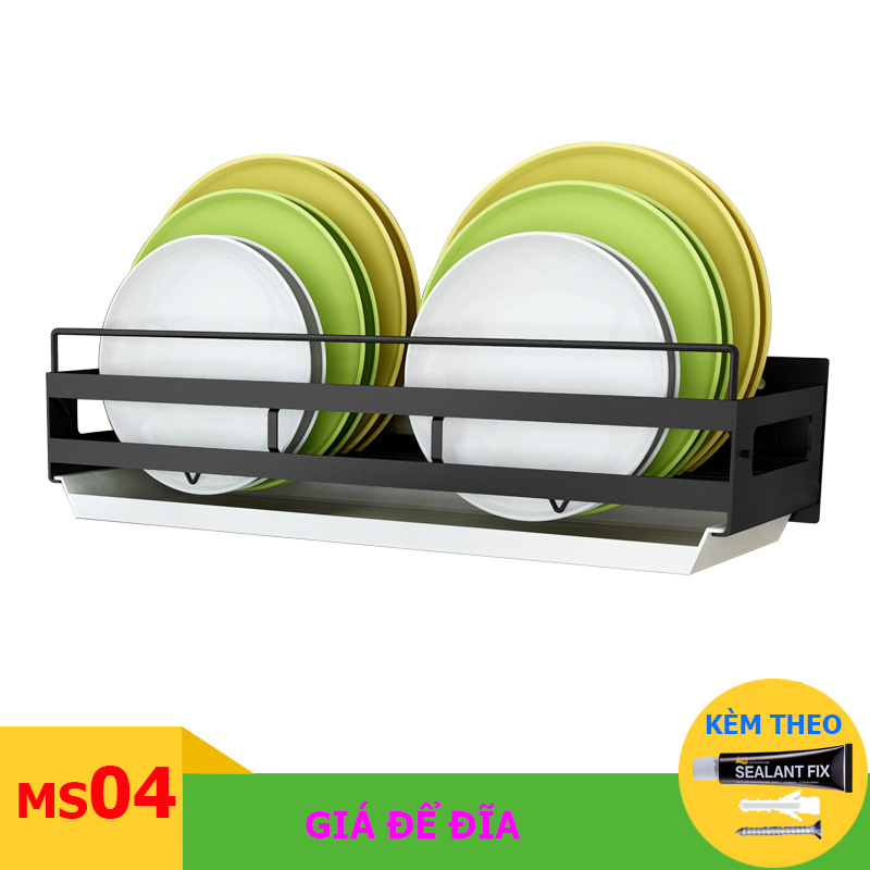 Giá, kệ treo tường nhà bếp bằng inox cao cấp - Giá để đĩa - MS04
