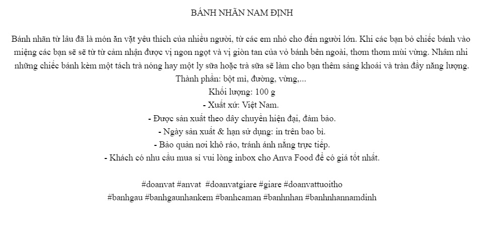 Bánh nhãn đặc sản Nam Định (gói 100 gram).