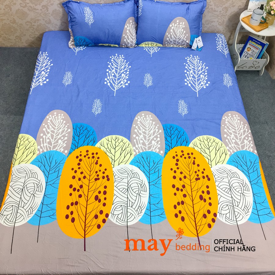 Bộ Ga Chun và 2 áo gối nằm mẫu Poly Cotton 2mx2m2 drap cotton, drap, ra giường, ga trải giường. drap giường