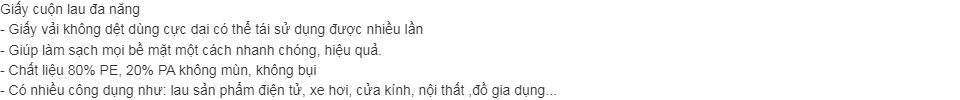CUỘN GIẤY VẢI LAU ĐA NĂNG LÀM SẠCH MỌI BỀ MẶT