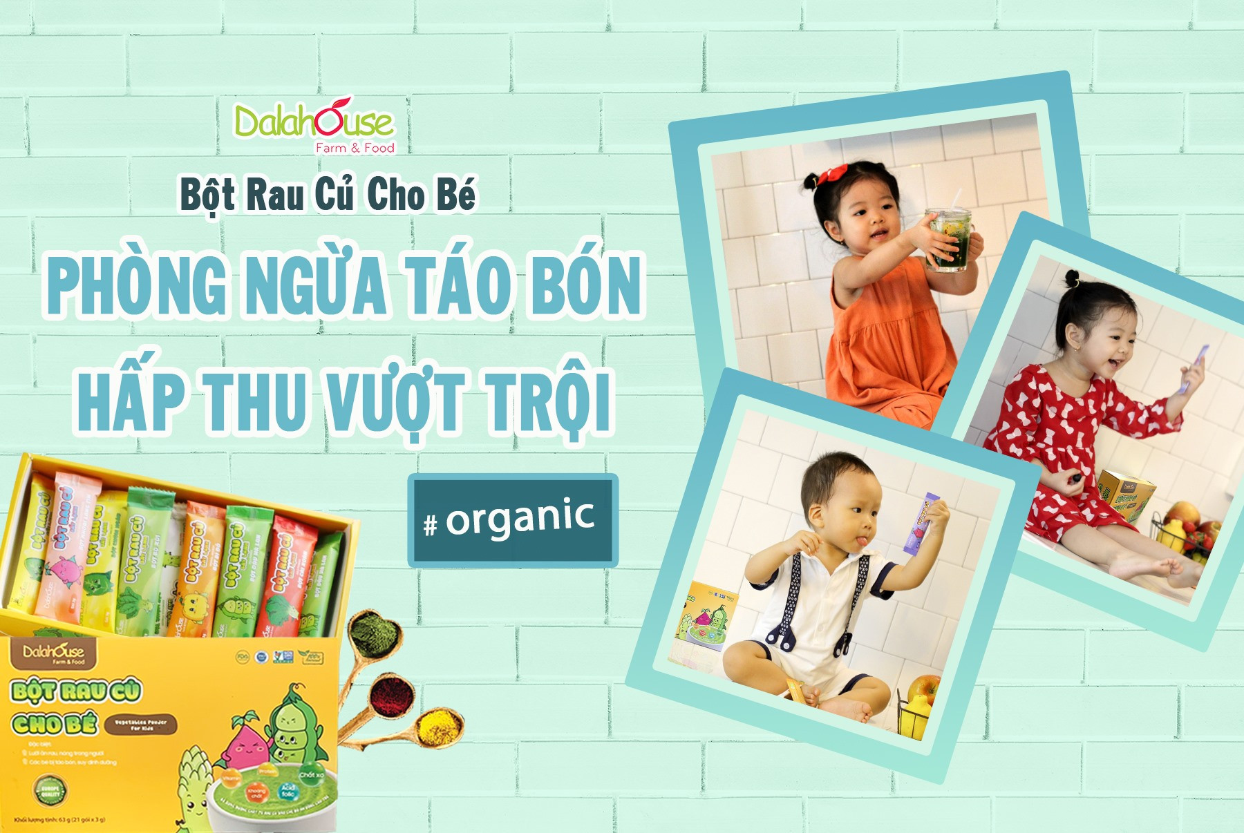 COMBO 2 Bột Rau Củ Cho Bé Ăn Dặm Organic Nguyên Chất 100% Dalahouse - Rau Củ Sấy Lạnh Cho Bé Ăn Dặm-Hấp thụ tốt, Ăn ngon miệng, Cải thiện tiêu hóa, Tăng cường miễn dịch tự thân-Tiêu Chuẩn Hoà Kỳ NPP Anni Group