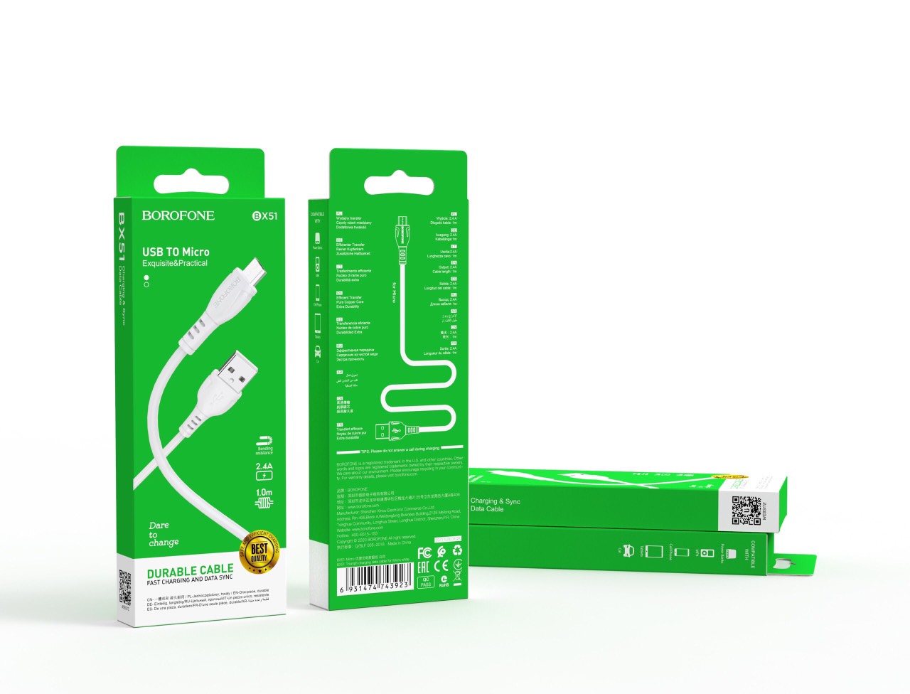 dây sạc Cáp sạc samsung oppo android.v.v đầu dẹp (micro)BOROFONE BX51 chính hãng ,Bảo Hành 12 tháng FREESHIP