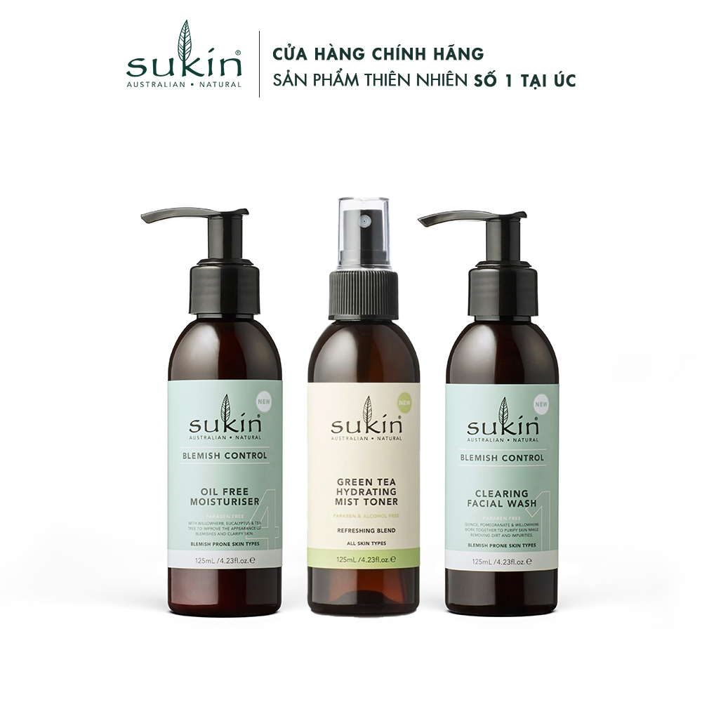 Bộ 3 sản phẩm giảm mụn Sukin