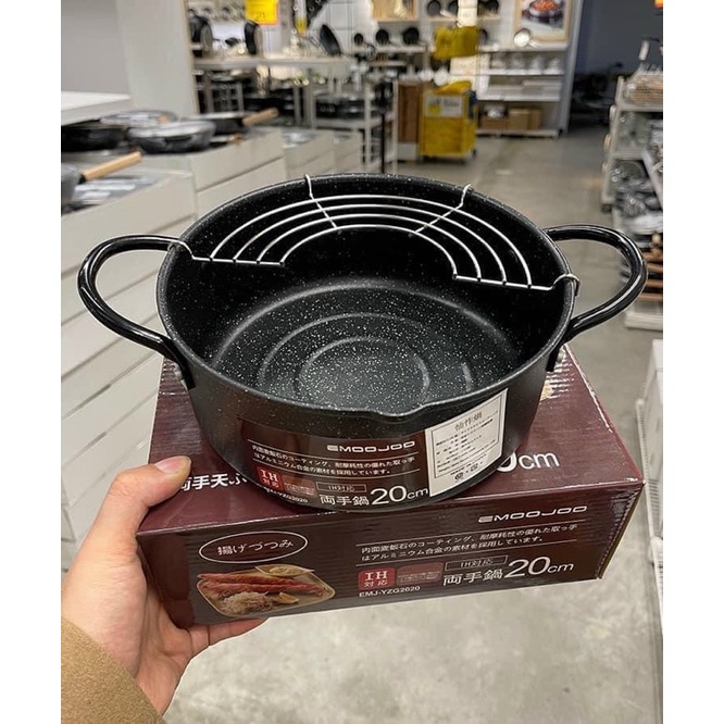 Nồi chiên lọc dầu chống dính kèm vỉ gác dầu 18 cm,siêu tiện lợi ,không lo tốn nhiều dầu mỡ khi chiên