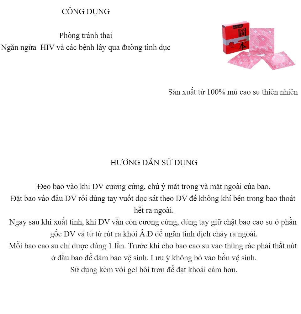 Bao Cao Su Okamoto Skinless Skin Strawberry Siêu Mỏng Hương Dâu Hộp 10 Cái 6