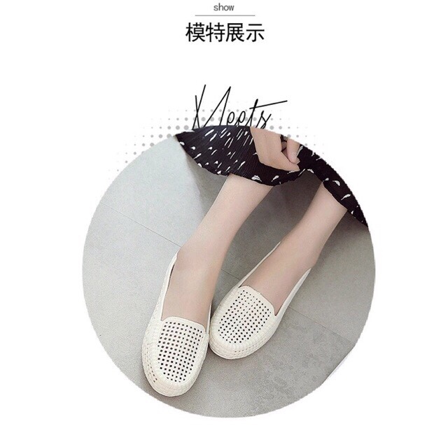 Giày nữ nhựa giày đi mưa búp bê lưới- Giày đi mưa- giày bảo hộ lỗ thoáng khí