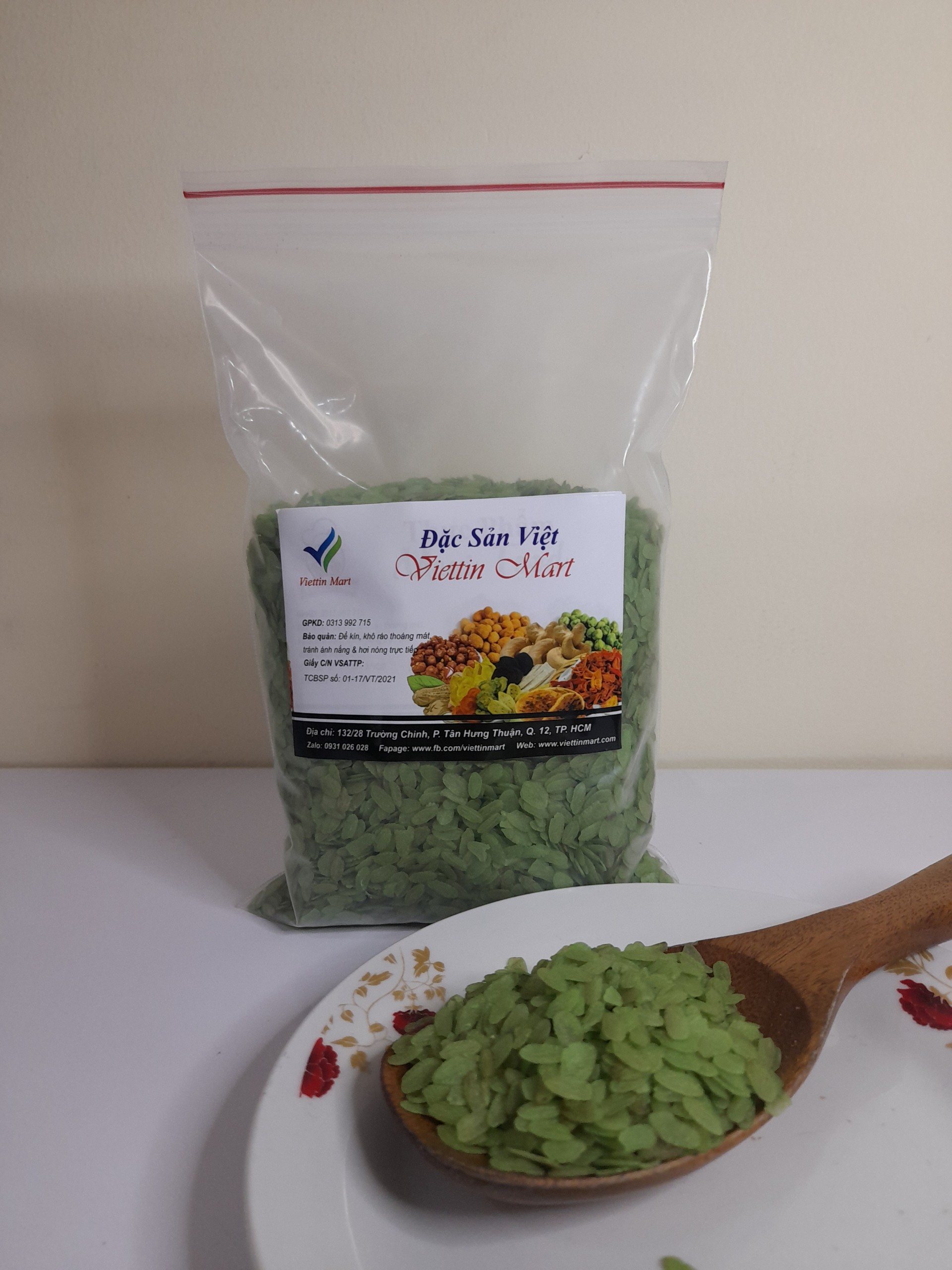 500g CỐM DẸP XANH ĐẶC SẢN LÀNG VÒNG